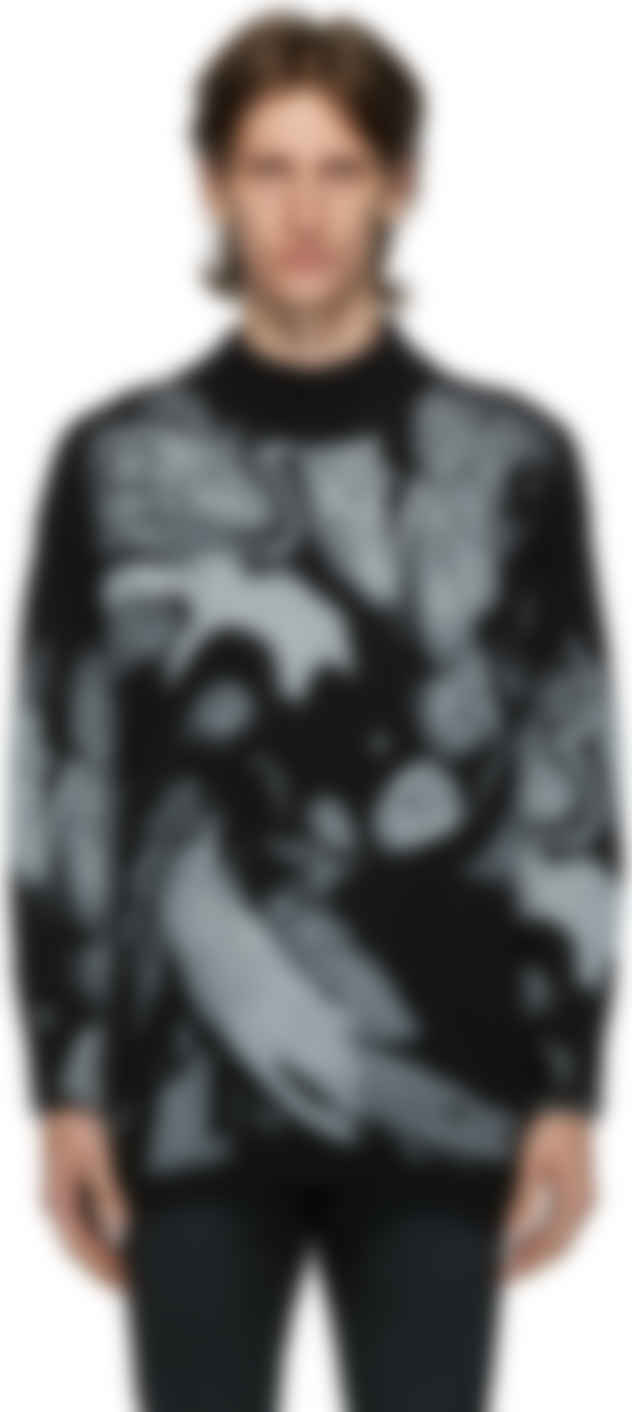 oversized black crew neck sweater