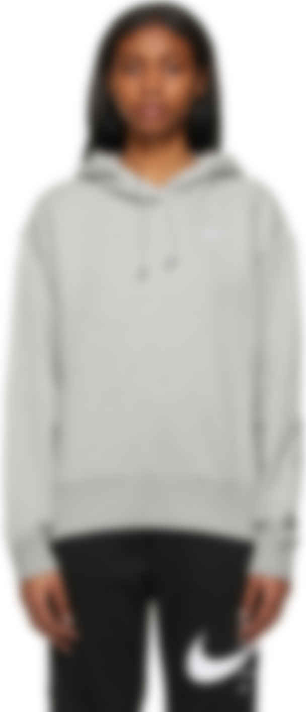 nike cropped hoodie grey