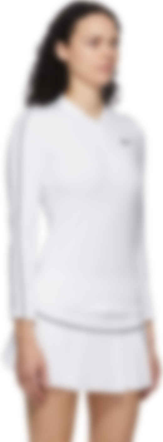 Nike: White Jersey Half-Zip Pullover 