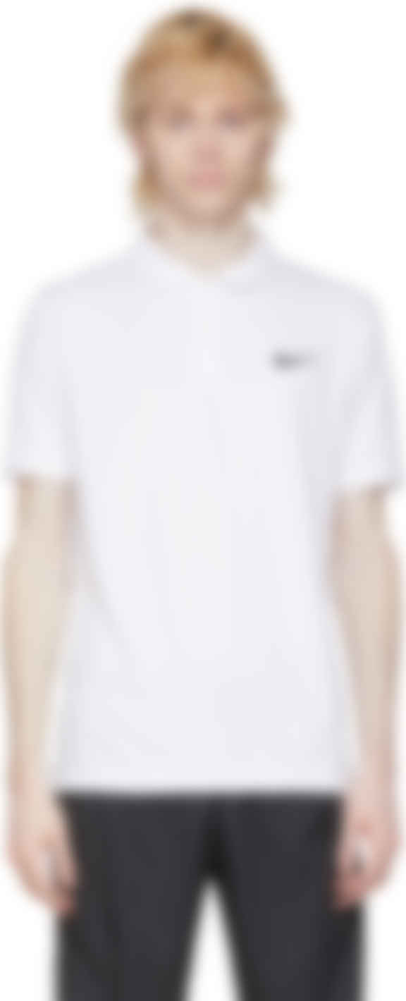 white dri fit polo