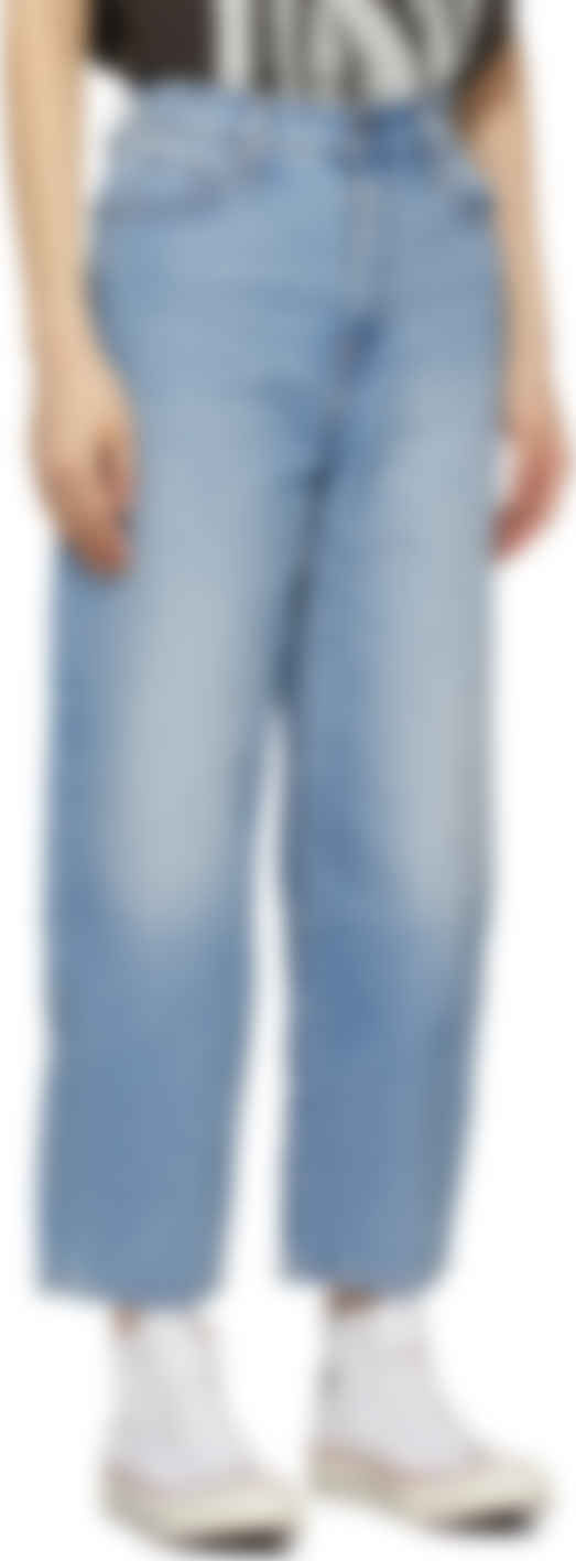 blue balloon leg jeans
