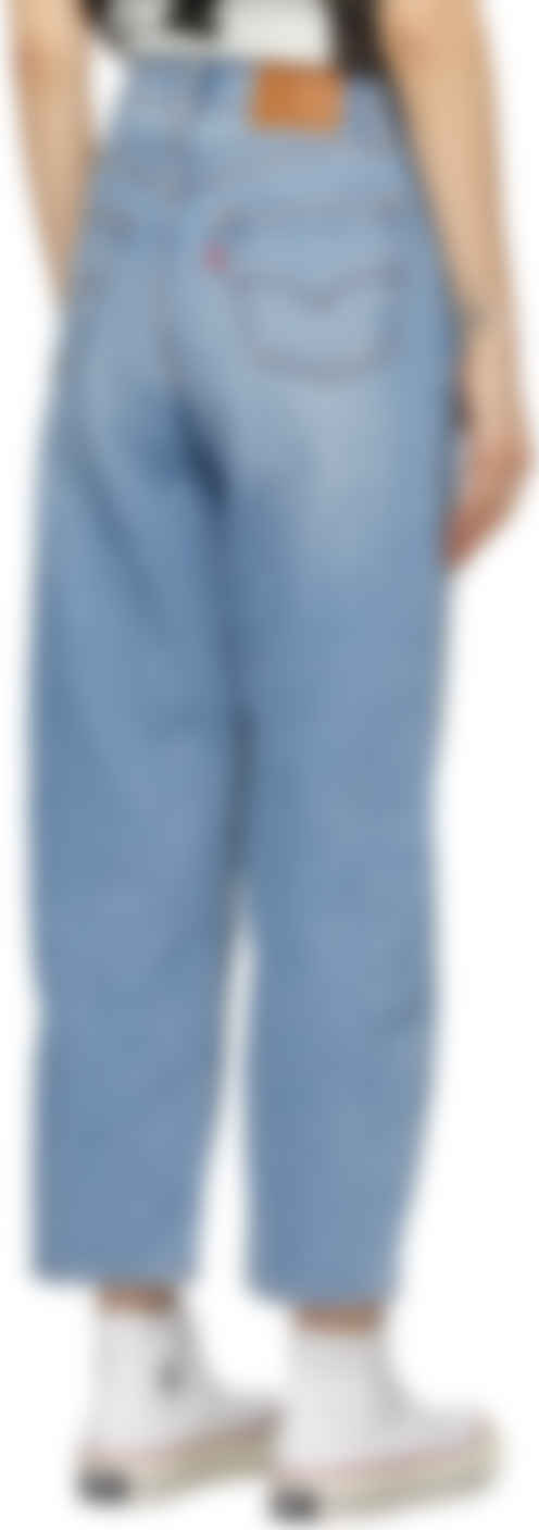 blue balloon leg jeans
