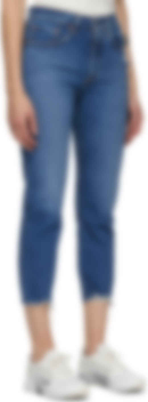 indigo cropped jeans