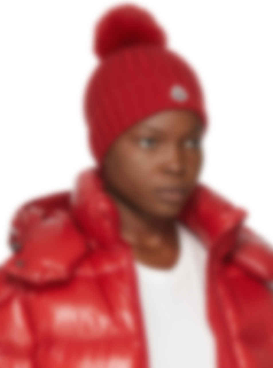 moncler red beanie