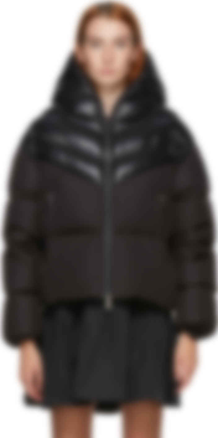 black moncler fur hood