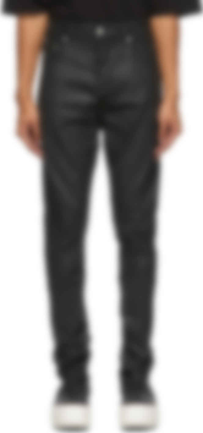 rick owens drkshdw black wax detroit skinny jeans