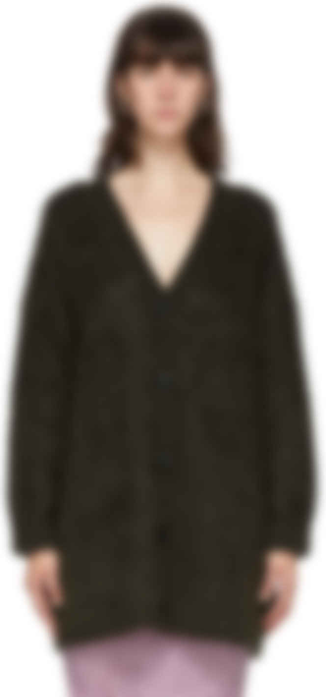 acne studios green cardigan