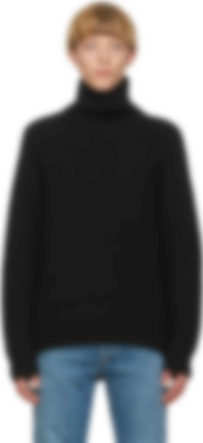 black wool turtleneck