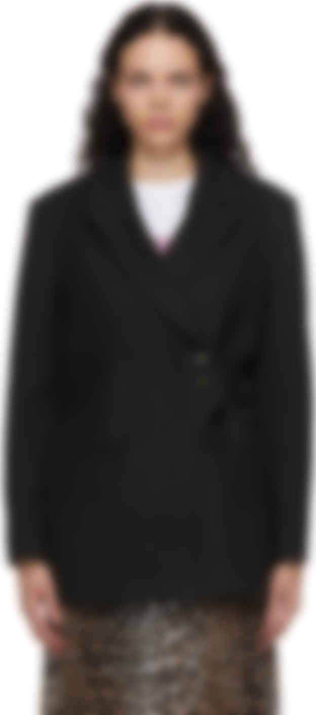 black wool wrap coat
