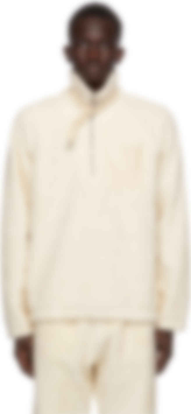 white half zip sweatshirt