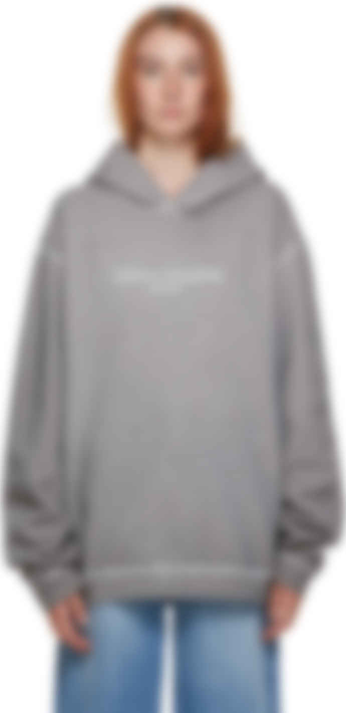 grey embroidered hoodie