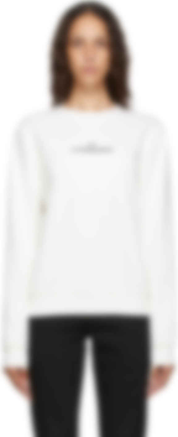 Maison Margiela White Upside Down Logo Sweatshirt Ssense