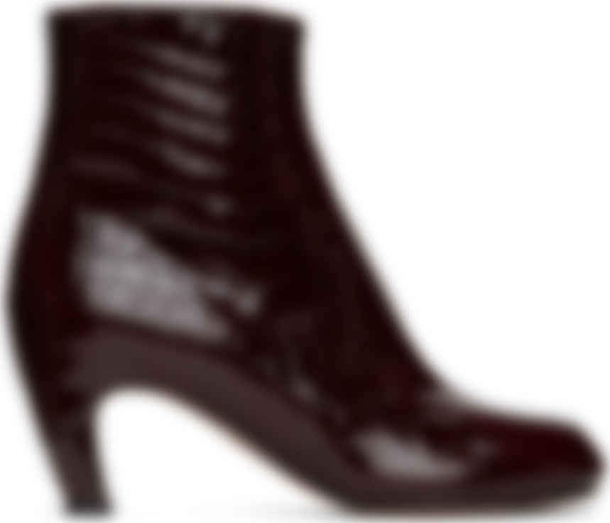 Maison Margielaのバーガンディ クロコ カーブ ヒール Tabi 足袋 ブーツがセール中