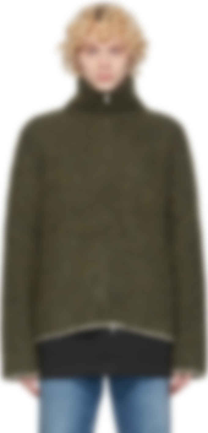 brown zip up sweater