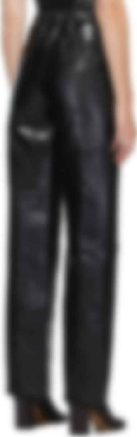 black pleather trousers