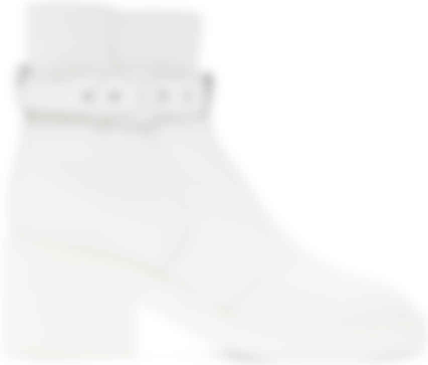 white buckle ankle boots