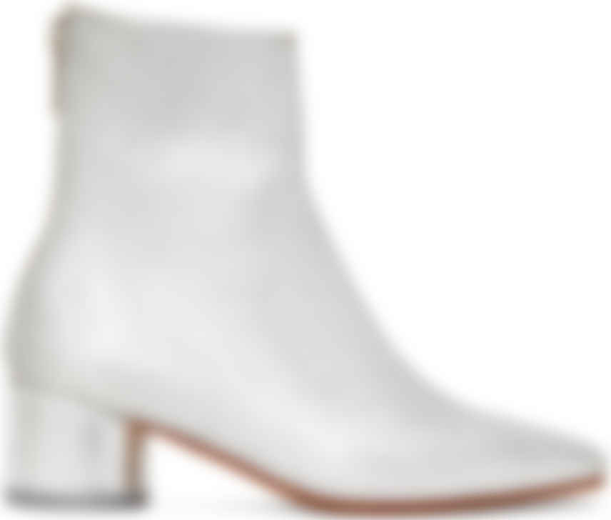 silver boots low heel