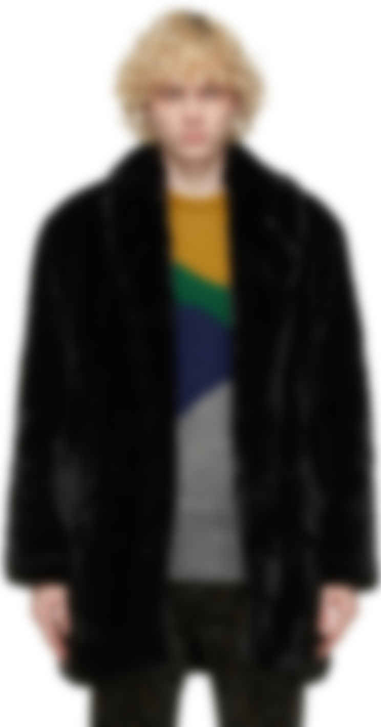 Clot ブラック フェイクファー コート Ssense 日本