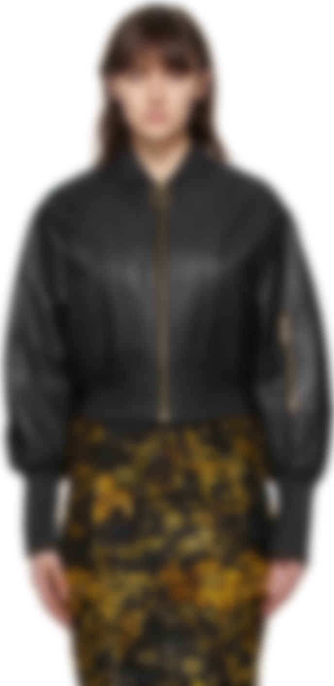 versace leather bomber jacket