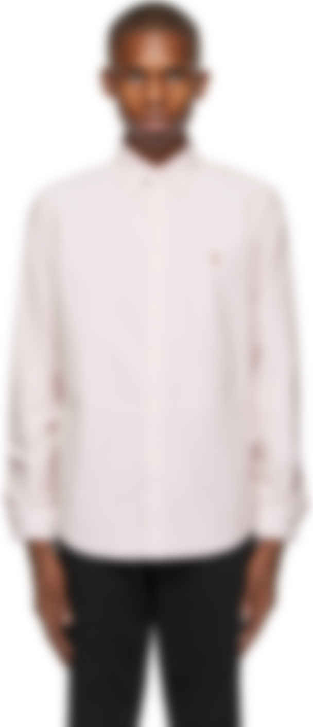 Polo Ralph Lauren Chemise Oxford Rayee Rouge Et Blanche Ssense France