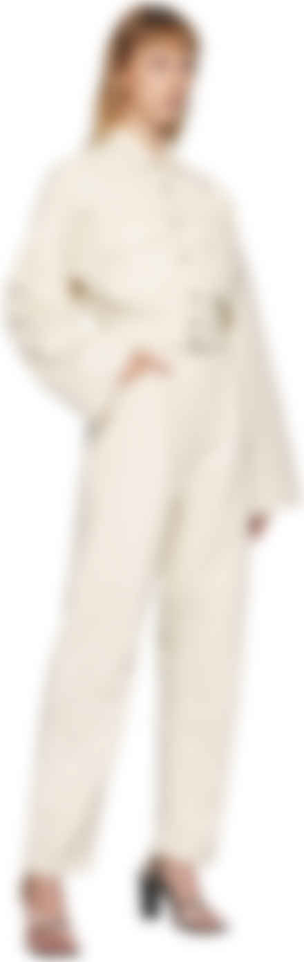 off white denim jumpsuit