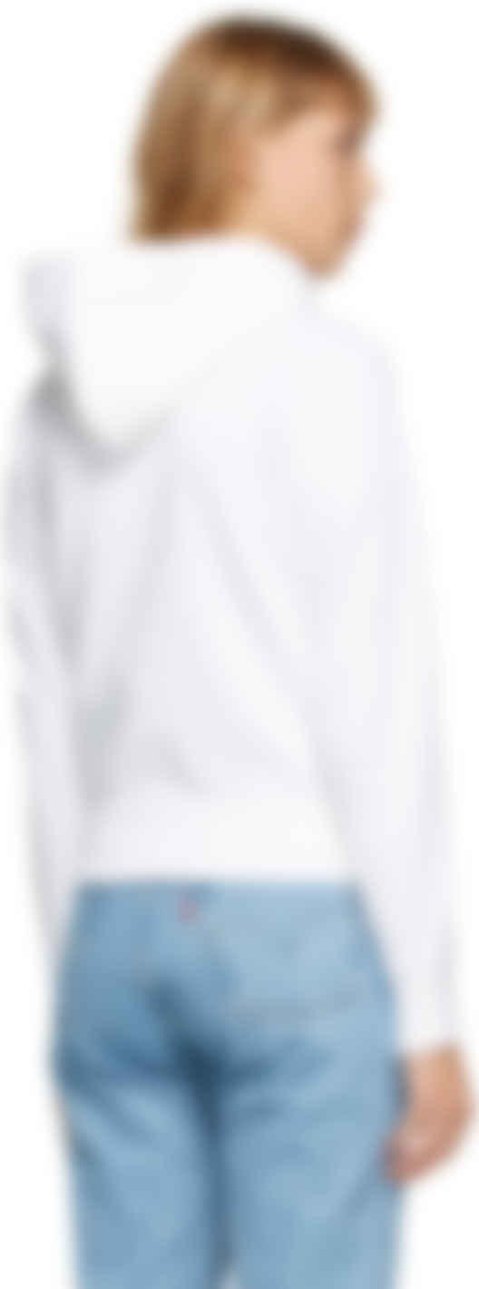 white comme des garcons hoodie