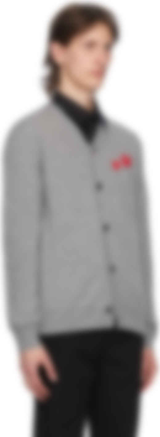 comme des garcons double heart cardigan
