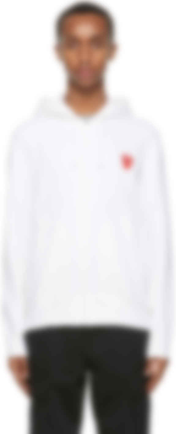 comme des garcons hoodie white