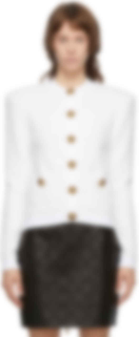 balmain white cardigan