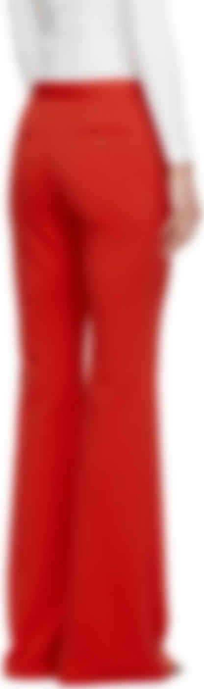 red flared trousers