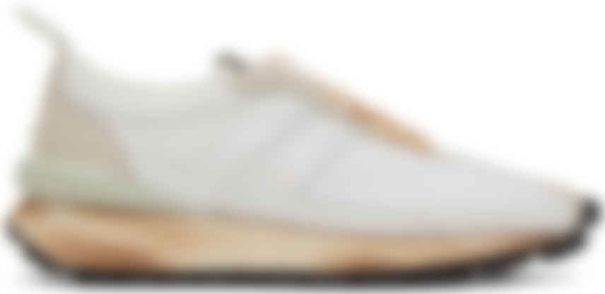 Lanvin: White Nylon Bumper Sneakers 
