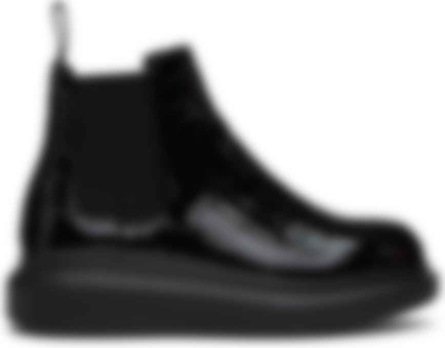 black crocodile chelsea boots