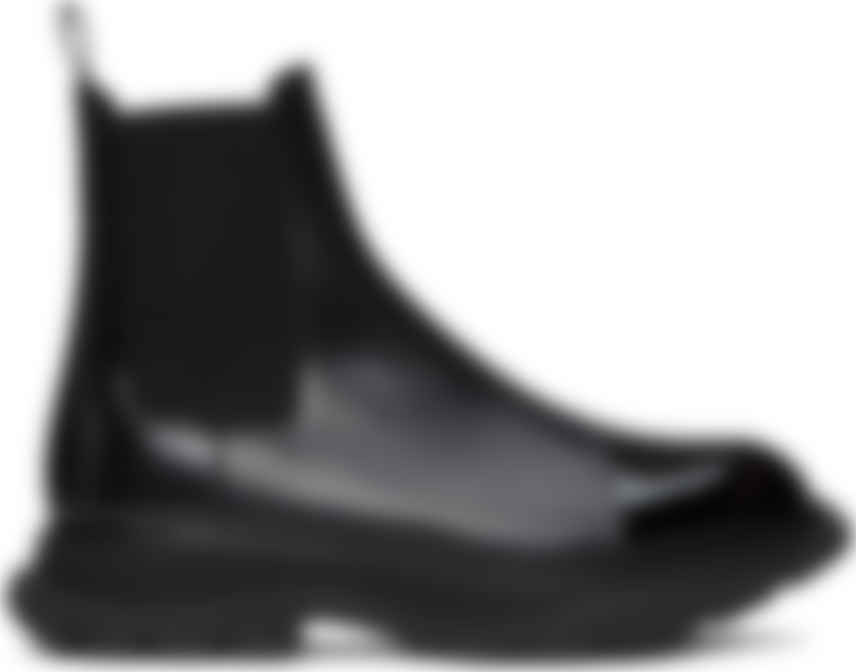 shiny black chelsea boots
