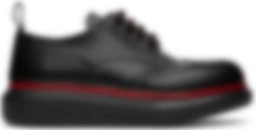 black and red brogues