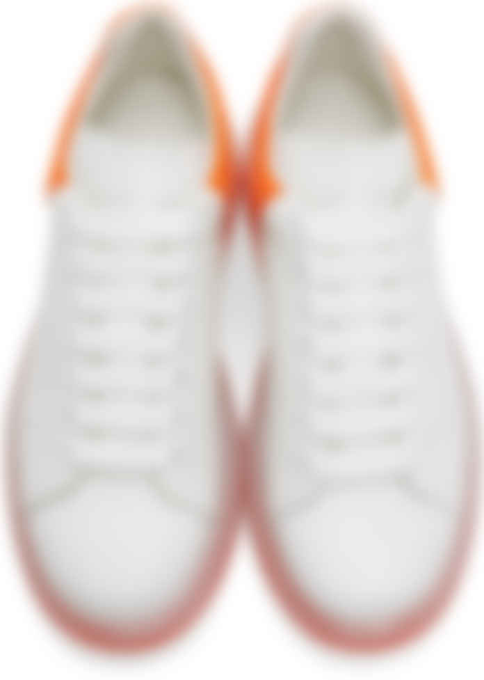 orange and white alexander mcqueen sneakers