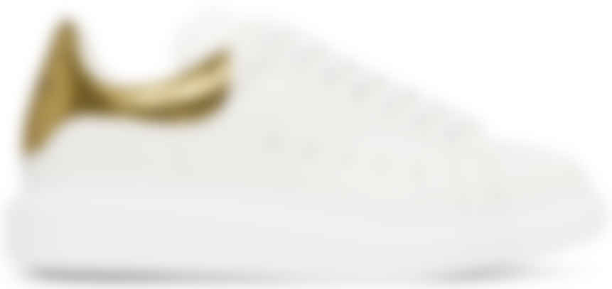 ホワイト & ゴールド クロコ オーバーサイズ スニーカー