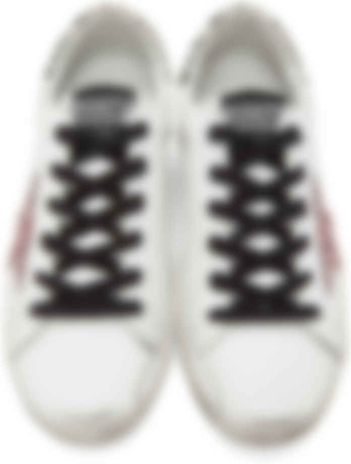 golden goose white glitter star snakeskin superstar sneakers