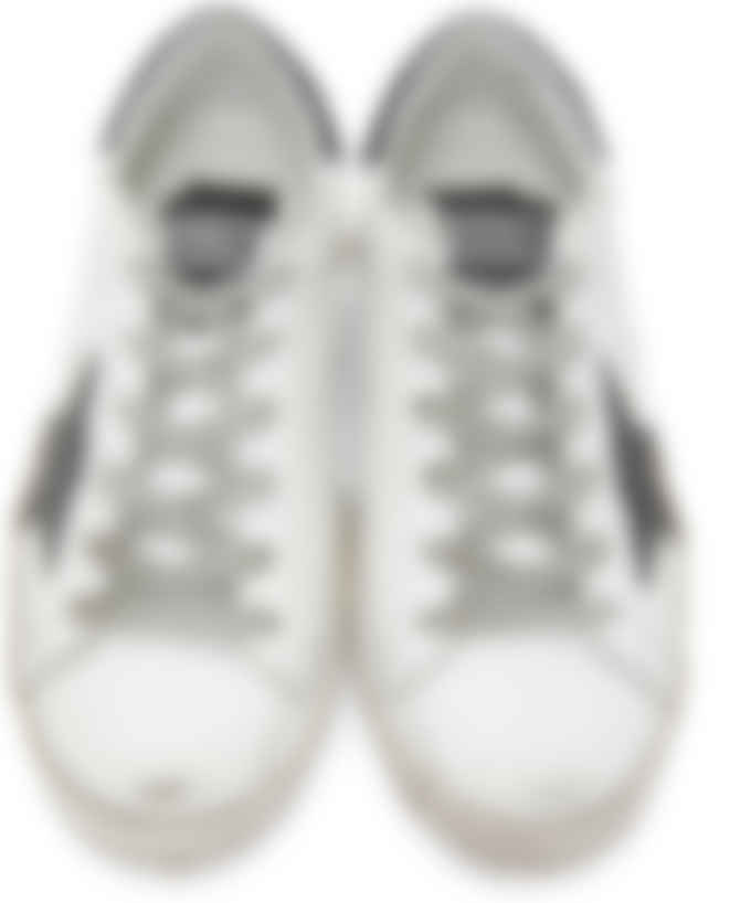 ssense exclusive white glitter superstar sneakers
