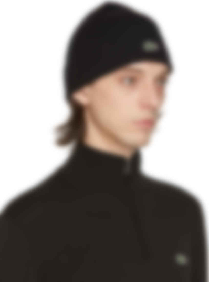 Lacoste Bonnet En Laine Noir Ssense France