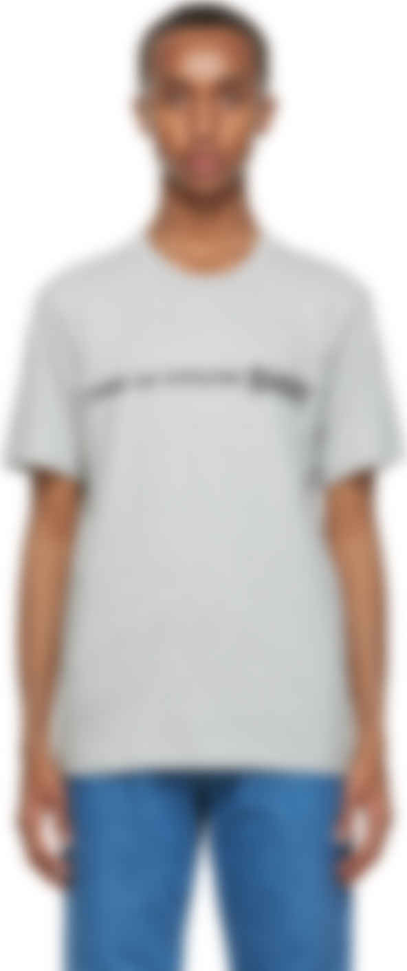 Shirt: Grey Cotton Logo T-Shirt | SSENSE
