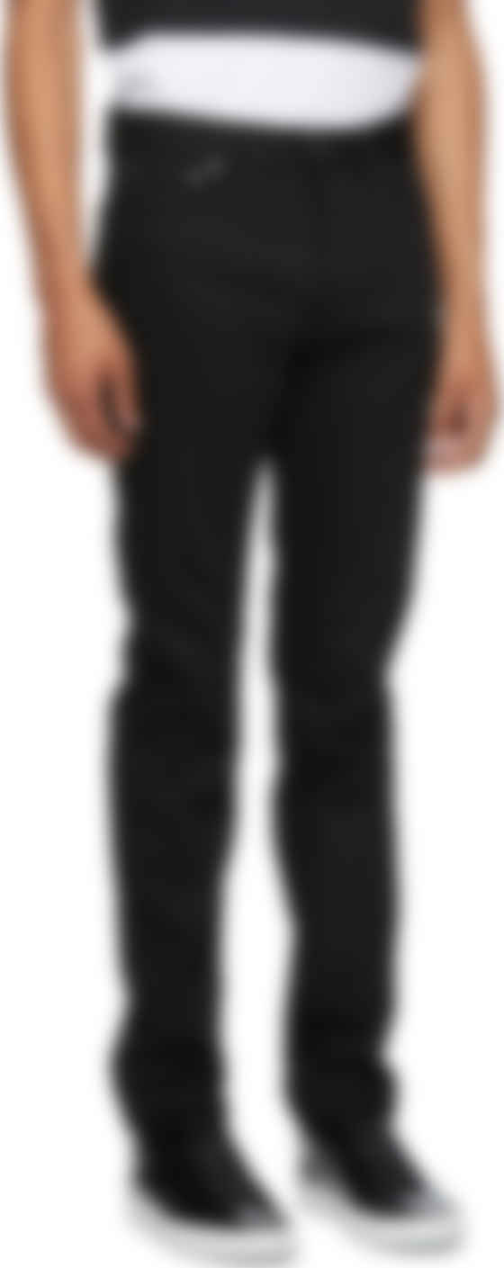 black raw edge jeans