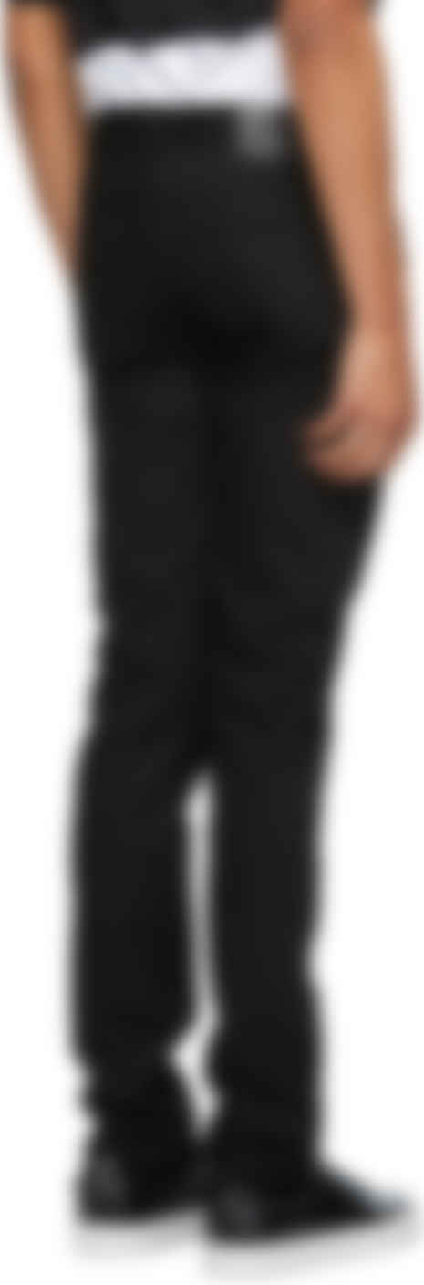 black raw edge jeans