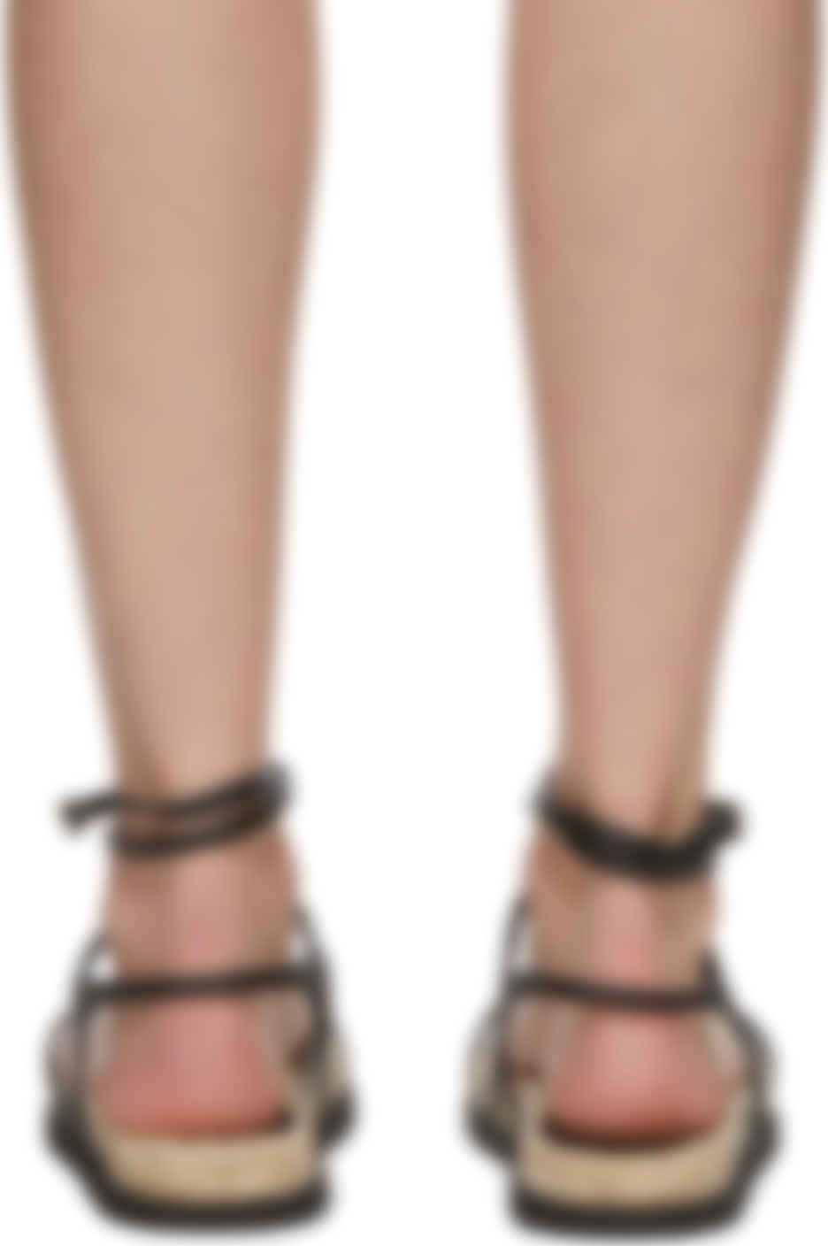 black strappy espadrille sandals