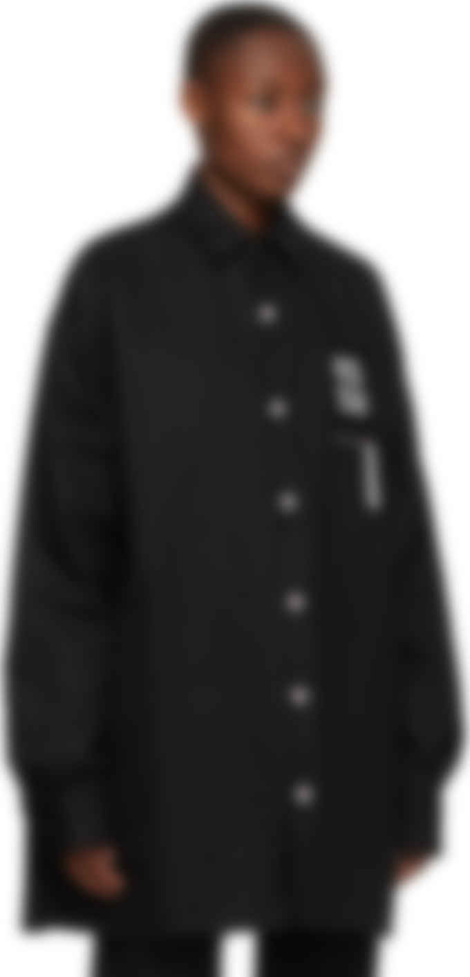 raf simons black denim shirt