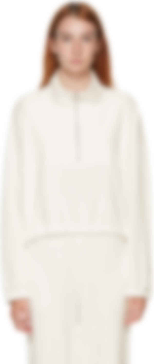 white half zip sweatshirt