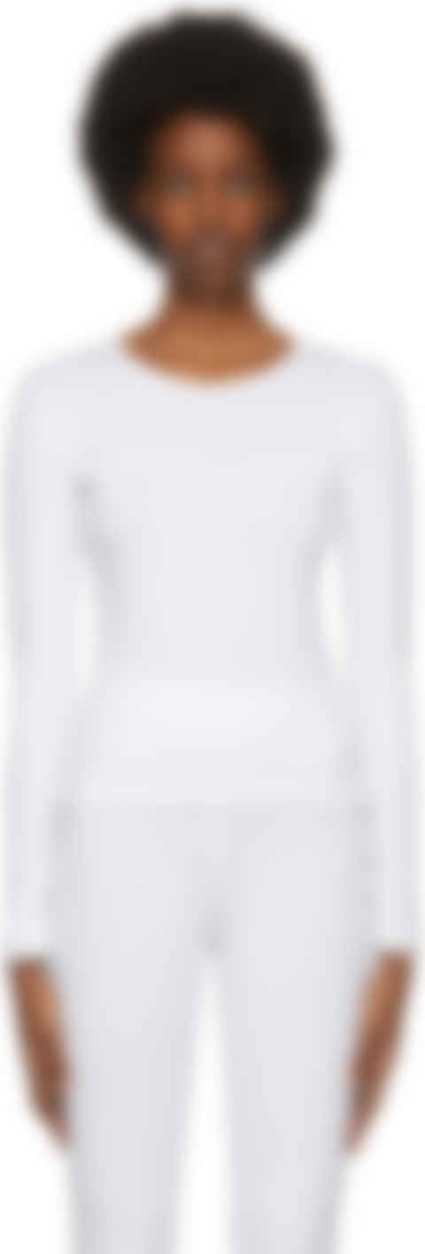 white fitted long sleeve