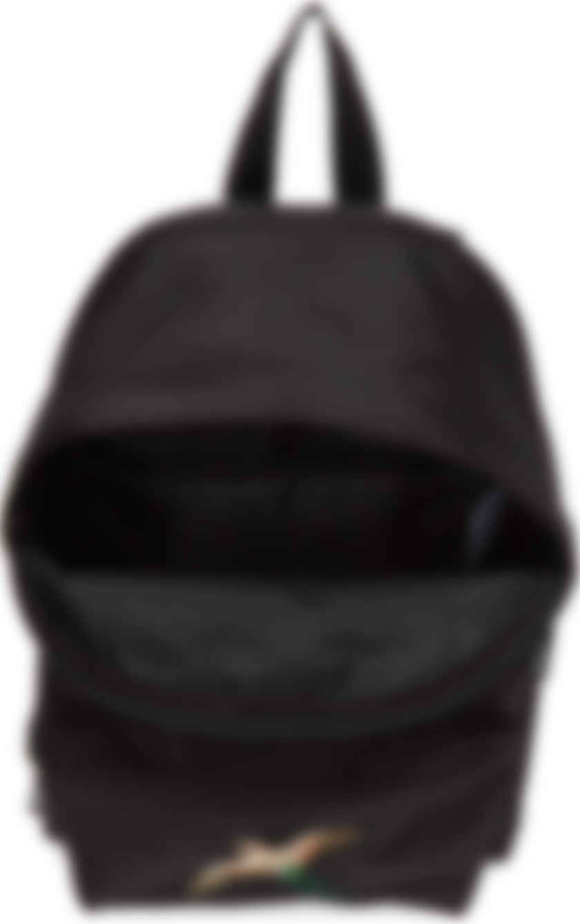 black embroidered backpack