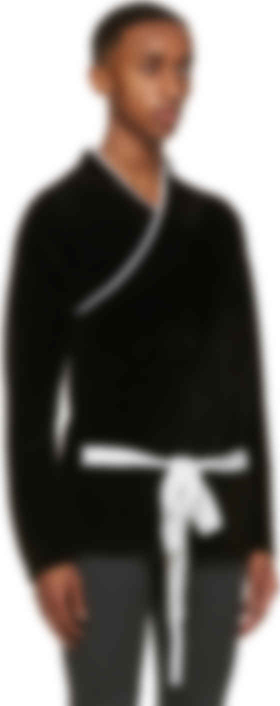 shawl collar belted cardigan