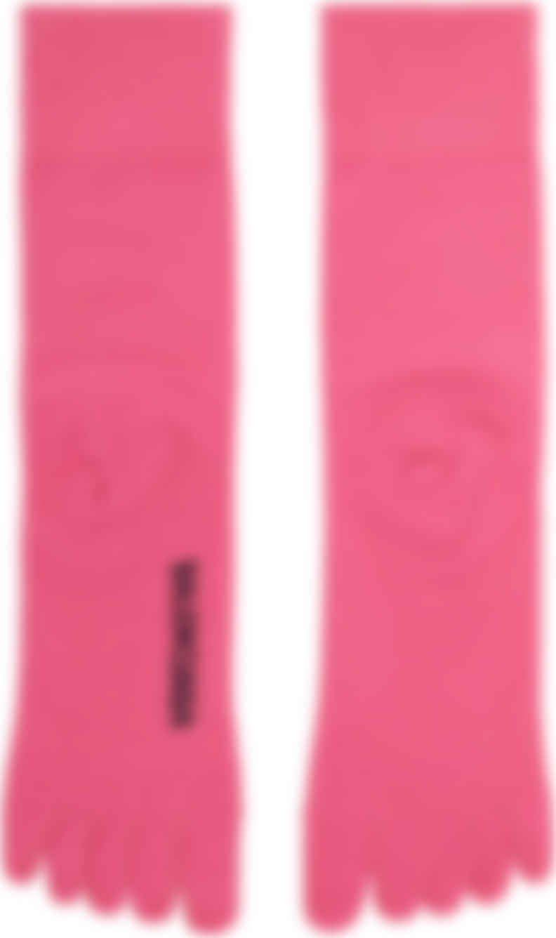 Balenciaga: Pink Logo Toe Socks | SSENSE