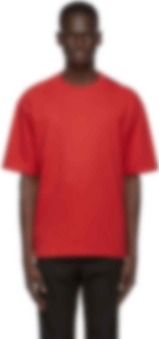 balenciaga red logo t shirt